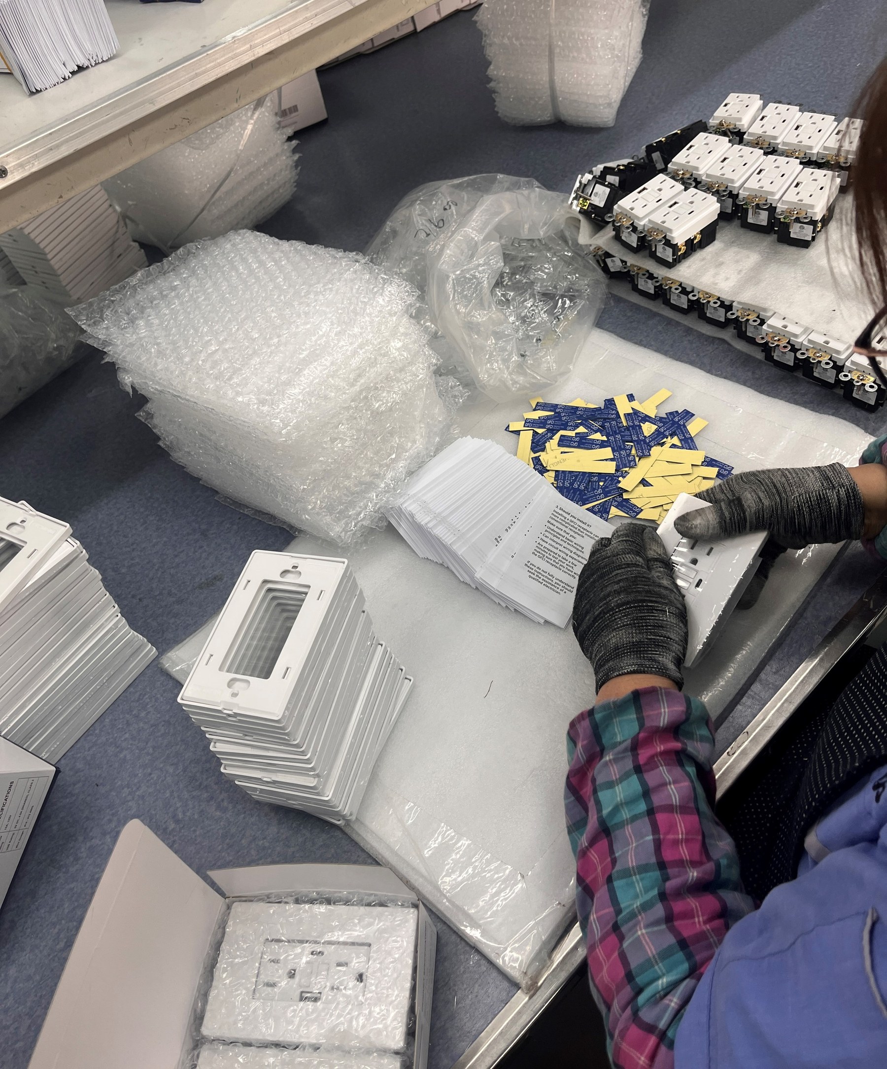 BAREP wiring device packaging area