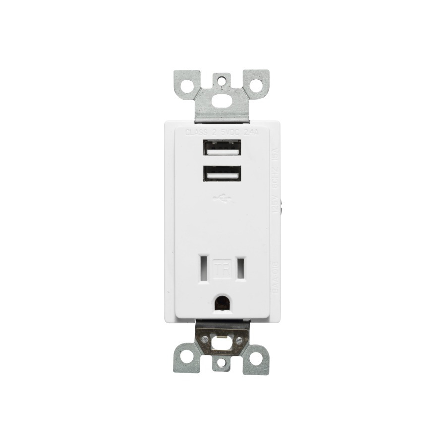 BAA-016 15A USB Outlet With 2 Type A