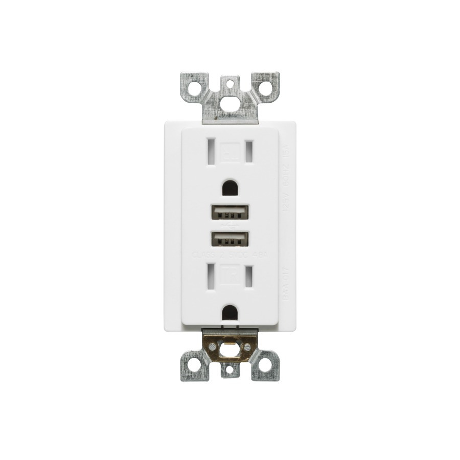 BAA-017 15A USB Outlet With 2 Type A
