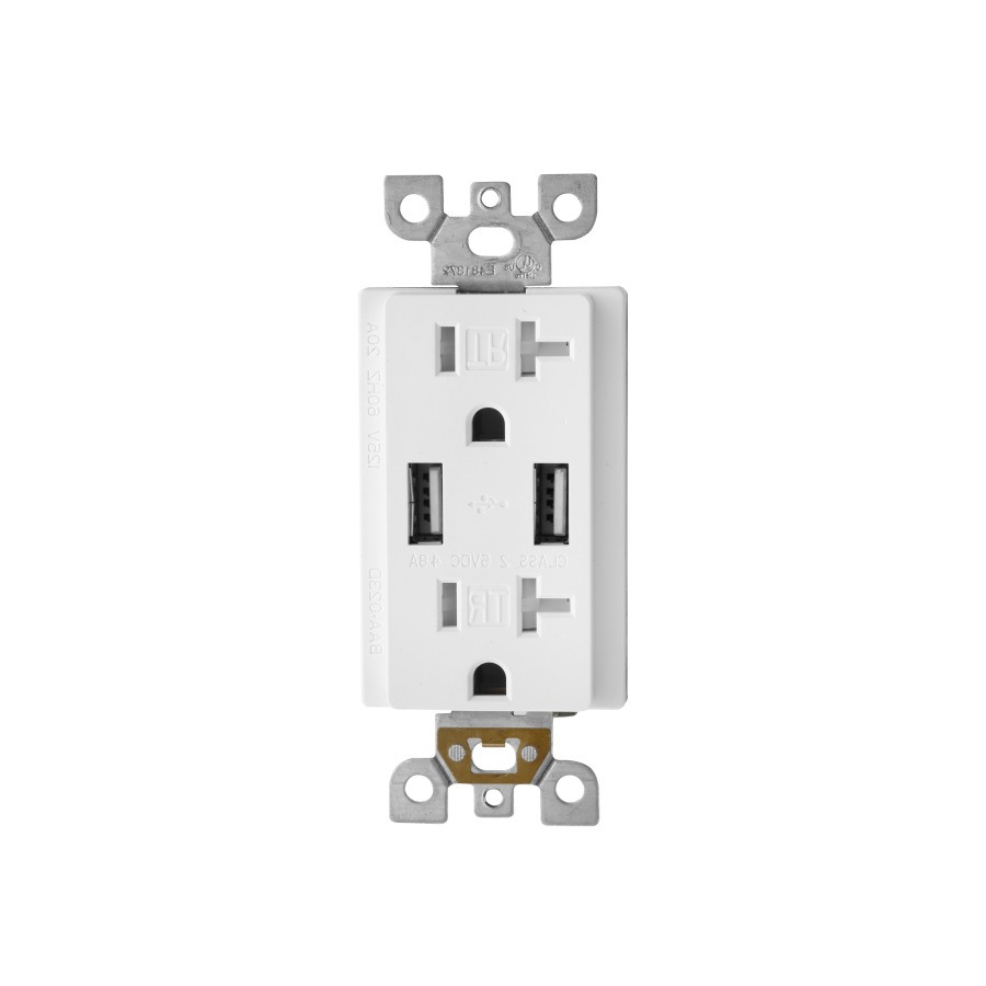 BAA-023D 20A USB Outlet With 2 Type A