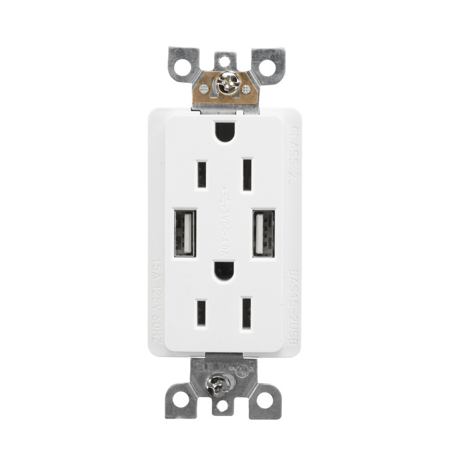 BAS15-2USB 15A USB Outlet With 2 Type A