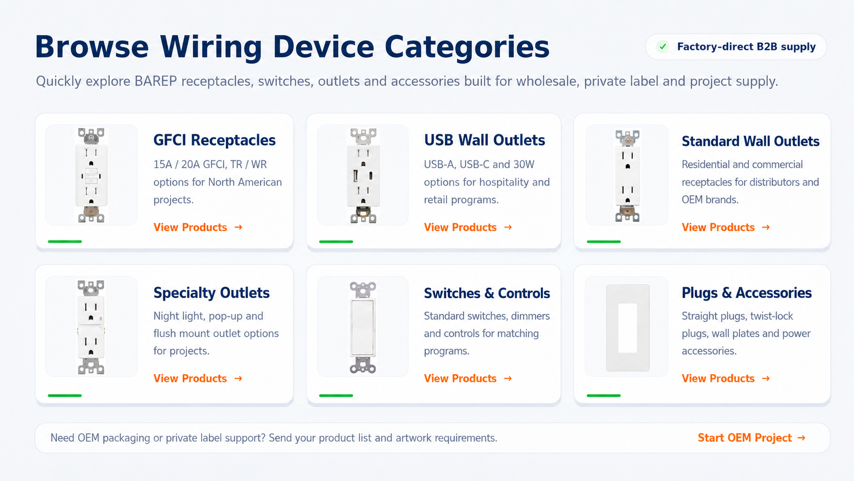 Browse BAREP wiring device categories